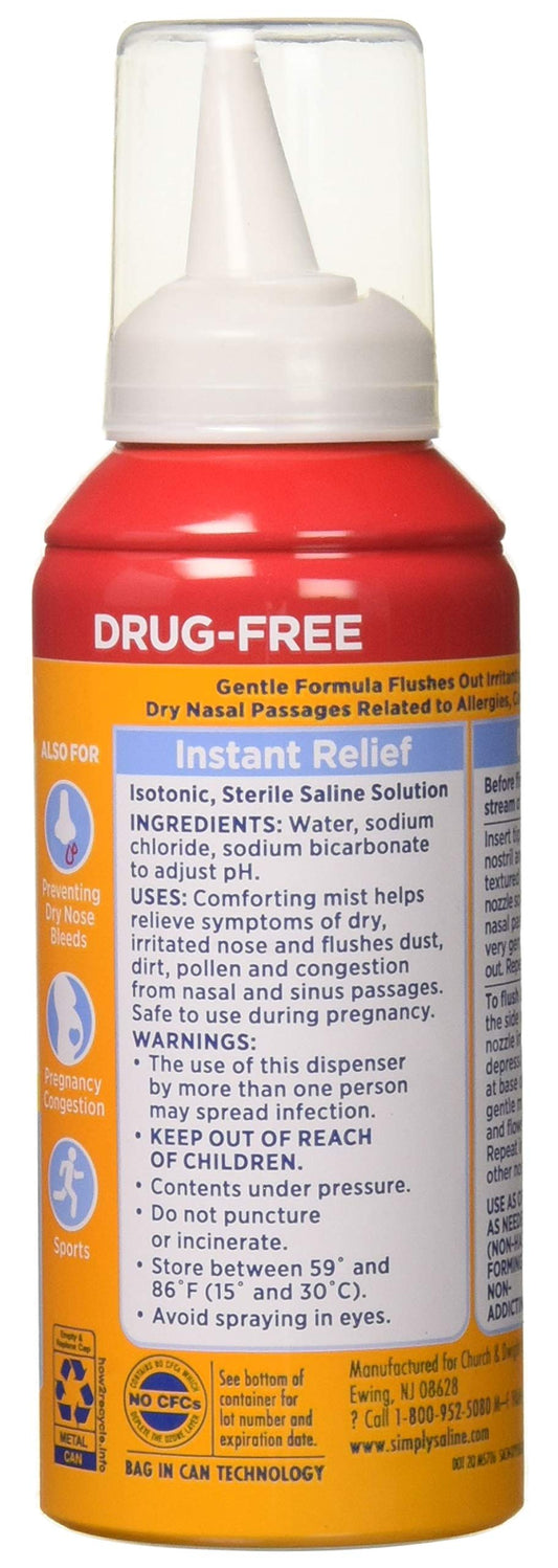 Arm & Hammer Simply Saline Nasal Relief, 4.25 Fl Oz, 3 Pack