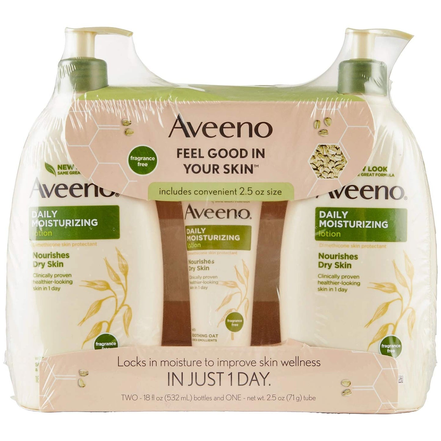 Aveeno Daily Moisturizing Lotion (18 fl. oz., 2 pk. with 2.5 oz. Tube)