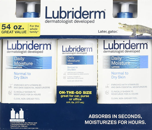 Lubriderm Dermatologist Daily Moisture Lotion for Normal to Dry Skin 3 Pack Value Pack