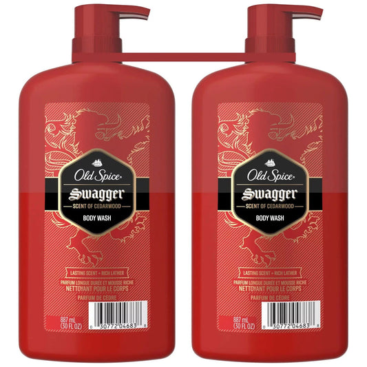 Old Spice Swagger Body Wash for Men, Scent of Cedarwood, 30 Fluid Ounce (2 Pack)