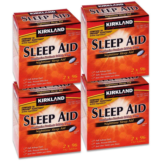 Kirkland Signature Sleep Aid Doxylamine Succinate 25 Mg, 192-Count, Pack of 4