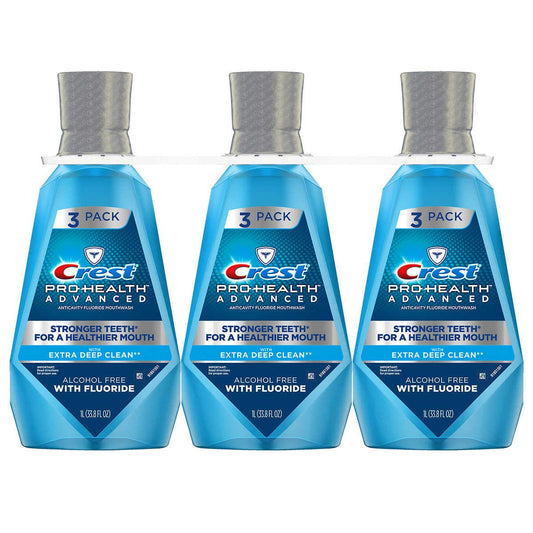 Extra New 379405 Crest Pro-Health Advantage Mouthwash Deep Clean 33.8 Oz (3-Pack) Oral Care Wholesale Bulk Health & Beauty Oral Care Lighters