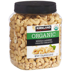 Kirkland Signature Organic Unsalted Cashew, 40 Oz