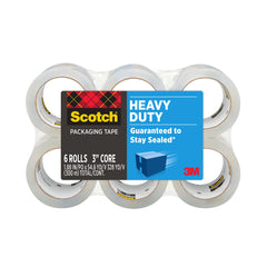 Scotch Heavy Duty Shipping Packaging Tape, 1.88" x 54.6 yd, 3" Core, Clear, Great for Packing, Shipping & Moving, 6 Rolls (3850-6)