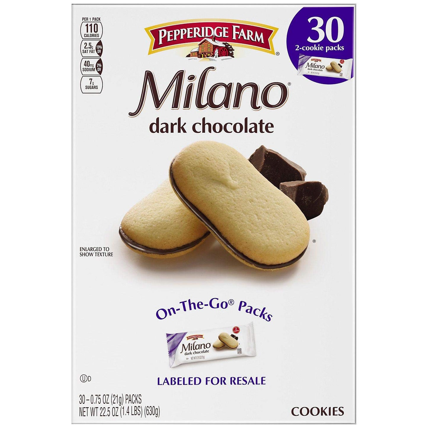 Pepperidge Farm Milano Cookies, Dark Chocolate: 30 Count (0.75 oz)