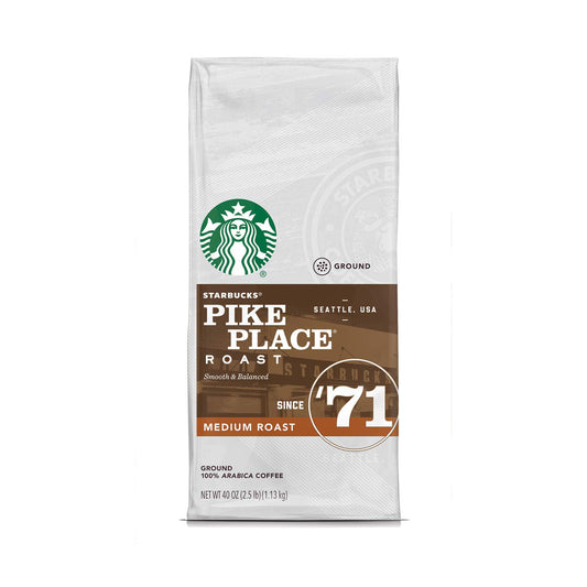 Starbucks Pike Place Medium Roast Ground Coffee, 40 Ounce, 2.5 pounds