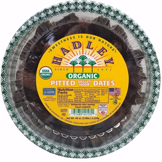 Hadley Organic Pitted Dates California Grown Deglet Noor 40 OZ