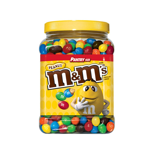 An Item Of M&M's Peanut Chocolate Candy Pantry Size plastic Jar (62 Oz.) Pack Of