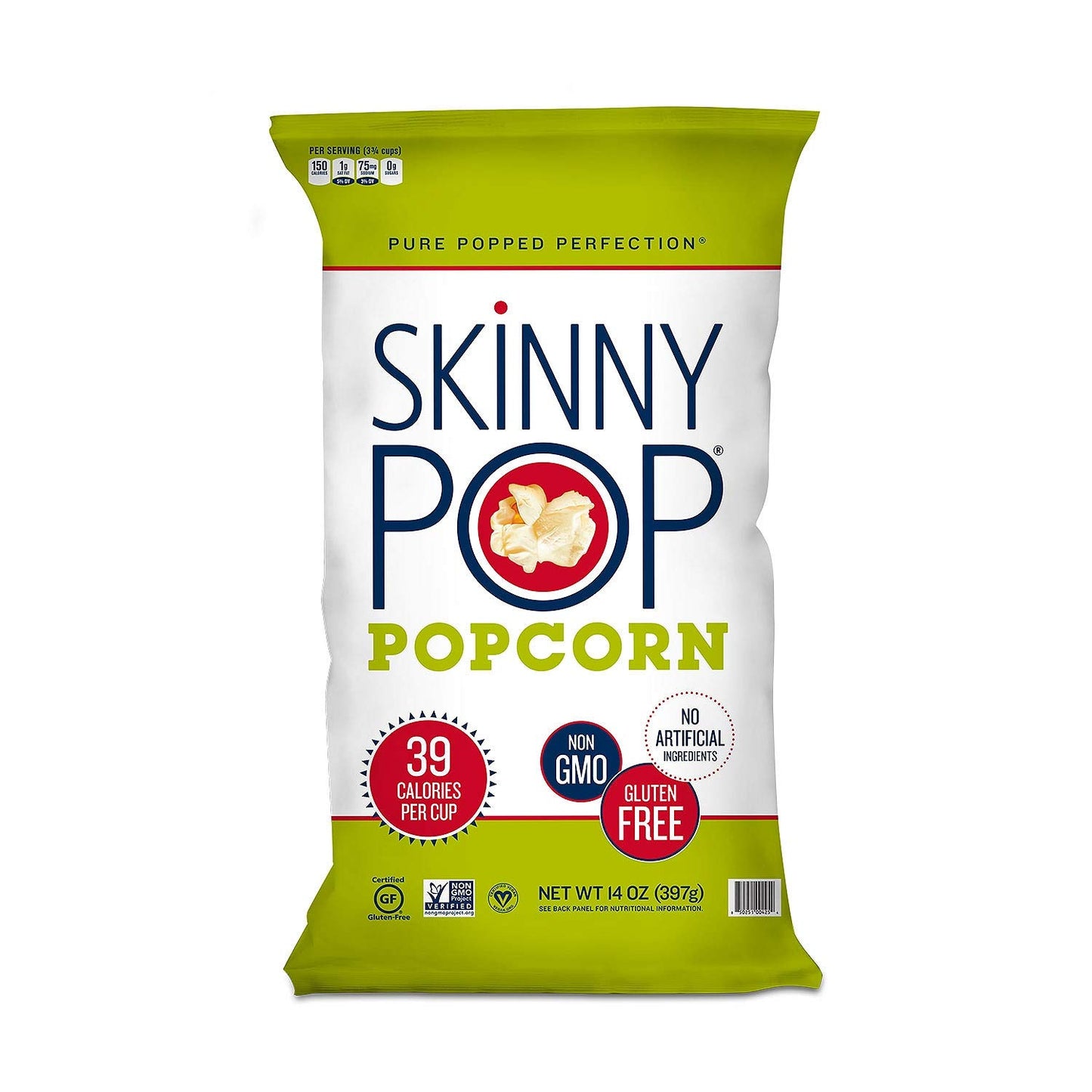 Original Skinny Pop, All Natural Popcorn Gluten FREE - NON GMO - 2 packs of 14 oz Total of 28 oz