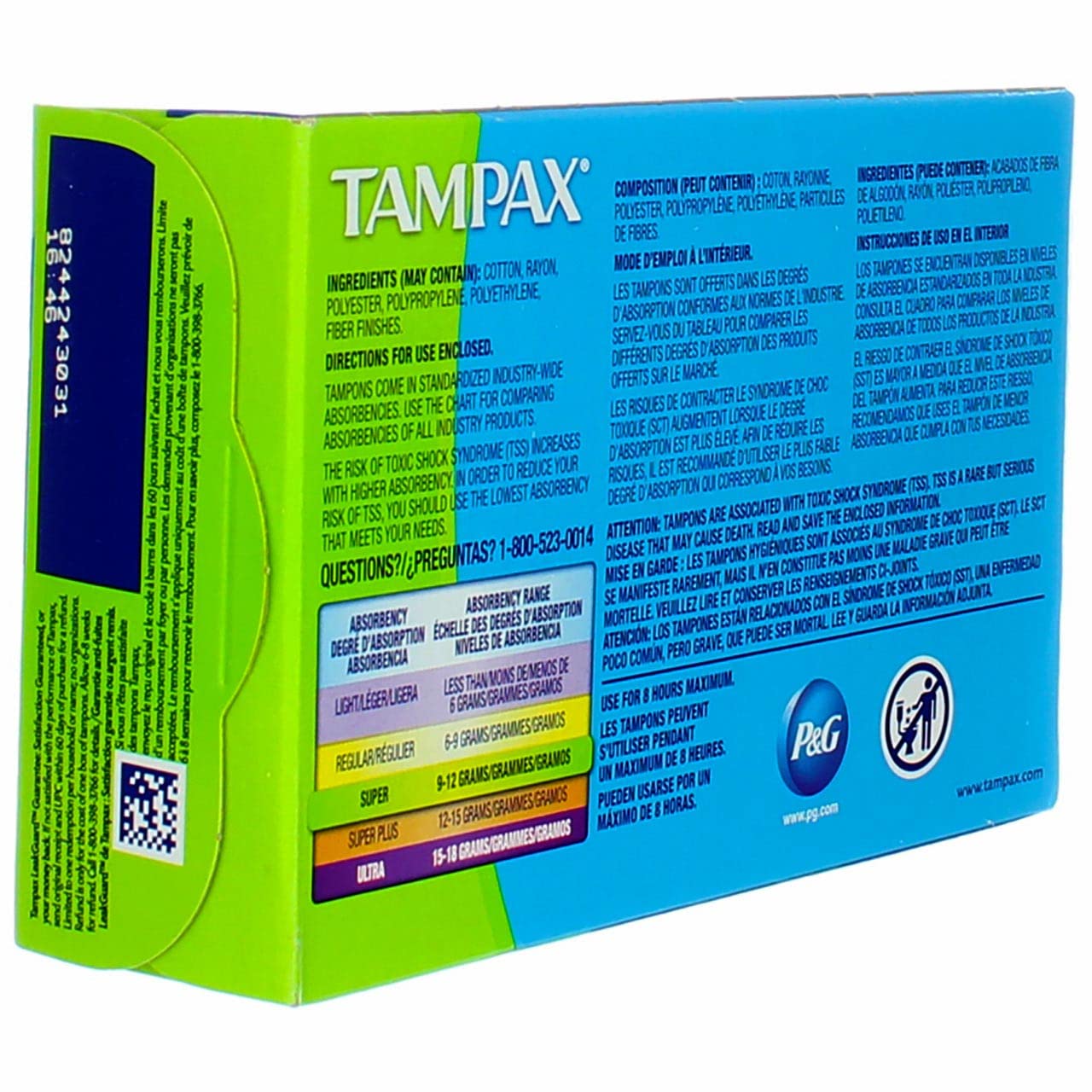 Tampax Super Absorbency Unscented, Easy Carry Purse Size 10 Count Ea. - 12 Packs