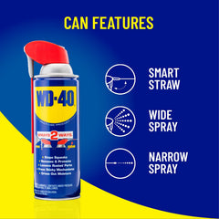 WD-40 Multi-Use Product with SMART STRAW SPRAYS 2 WAYS, 8 OZ [2-PACK]