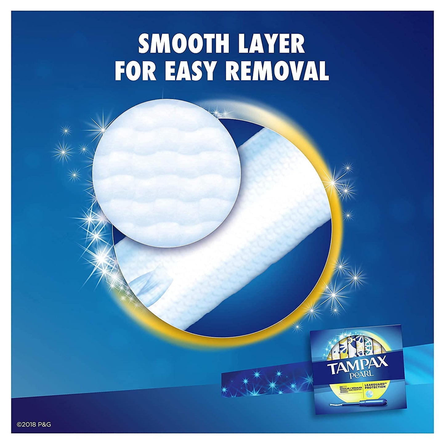 Tampax Pearl Plastic, Antigravity LeakGuard Braid, Regular Absorbency Unscented Tampons, 96 Count