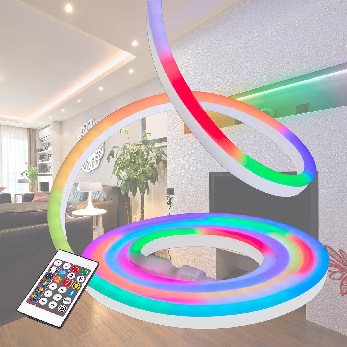 American Lighting Color Changing Neon Flex Light with Remote Control, 16.4 Foot, Multicolor