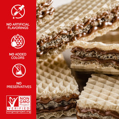 Loacker Premium Hazelnut Wafer Cookies| Multipack of 12 snacks | Crispy wafer fingers with creme-filling | 100% Italian Hazelnuts |Non GMO | No artificial flavorings, added colors or preservatives | perfect snack for lunchbox & coffee break 19.05 oz