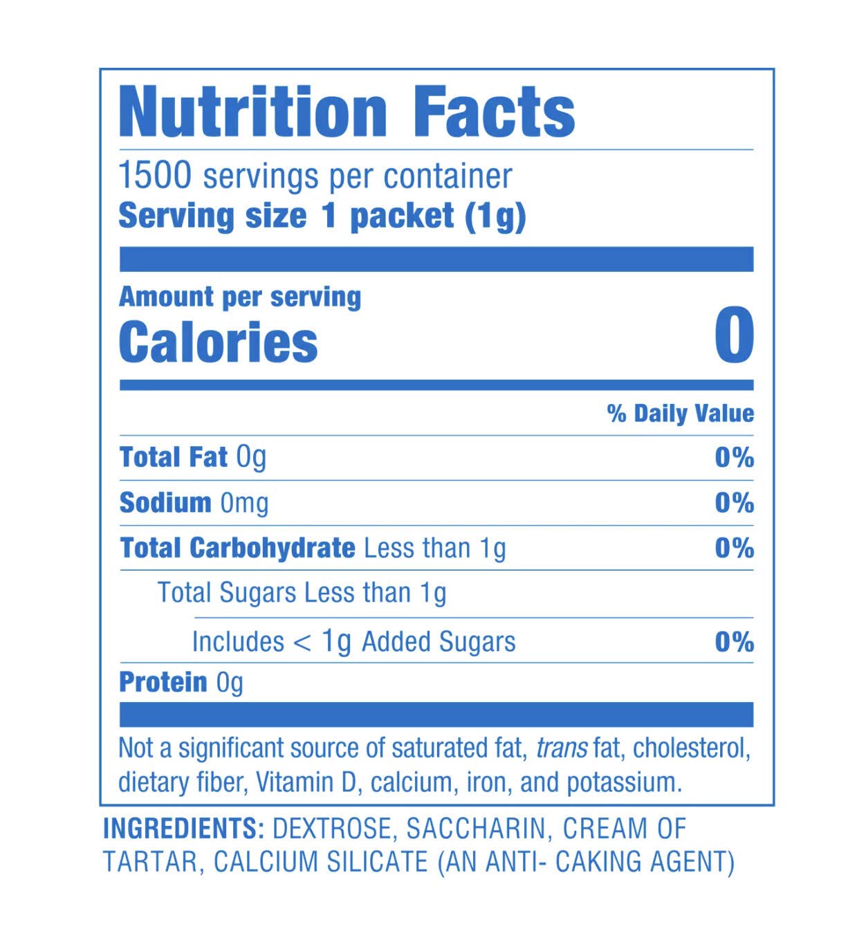 Sweet & Low sugar substitute (Case of 1500)