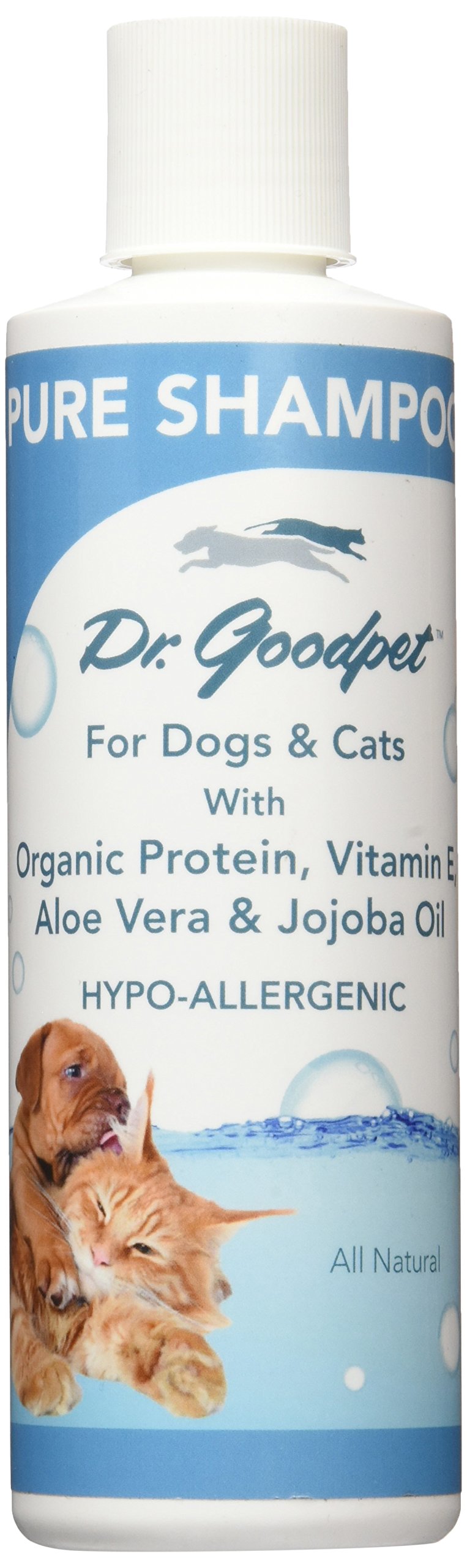 Dr. Goodpet Pure Shampoo - All Natural Hypo-allergenic Ingredients: Jojoba, Aloe, Coconut and Vitamin E - 8 oz.
