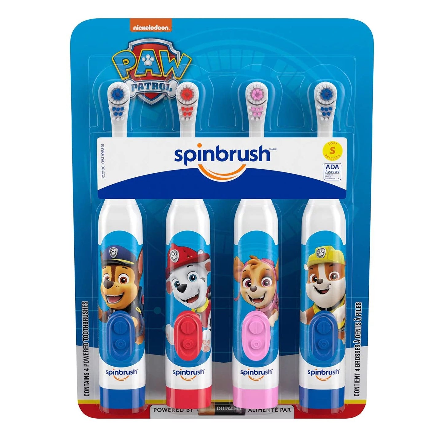 Spinbrush Kids PAW Patrol Kid�s Electric Battery Powered Toothbrush with Soft Bristles (4 Pack) 0.78 pounds