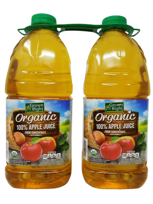 Grown Right Organic 100% Apple Juice, 96 Fluid Ounce (Pack of 2)