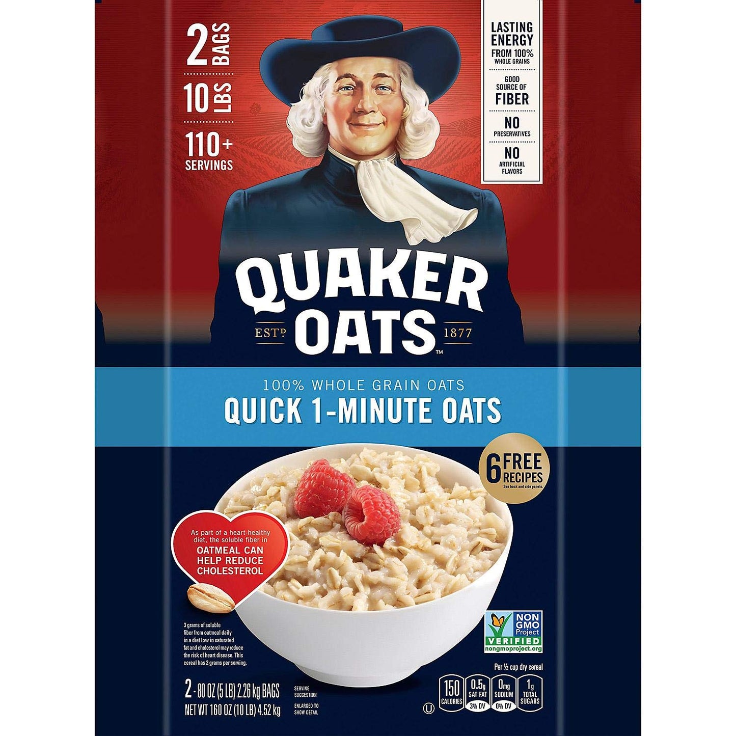 Quaker Oats 100% Whole Grain Quick 1-Minute Oatmeal Instant Oatmeal - 10 Pounds - Pack of 3