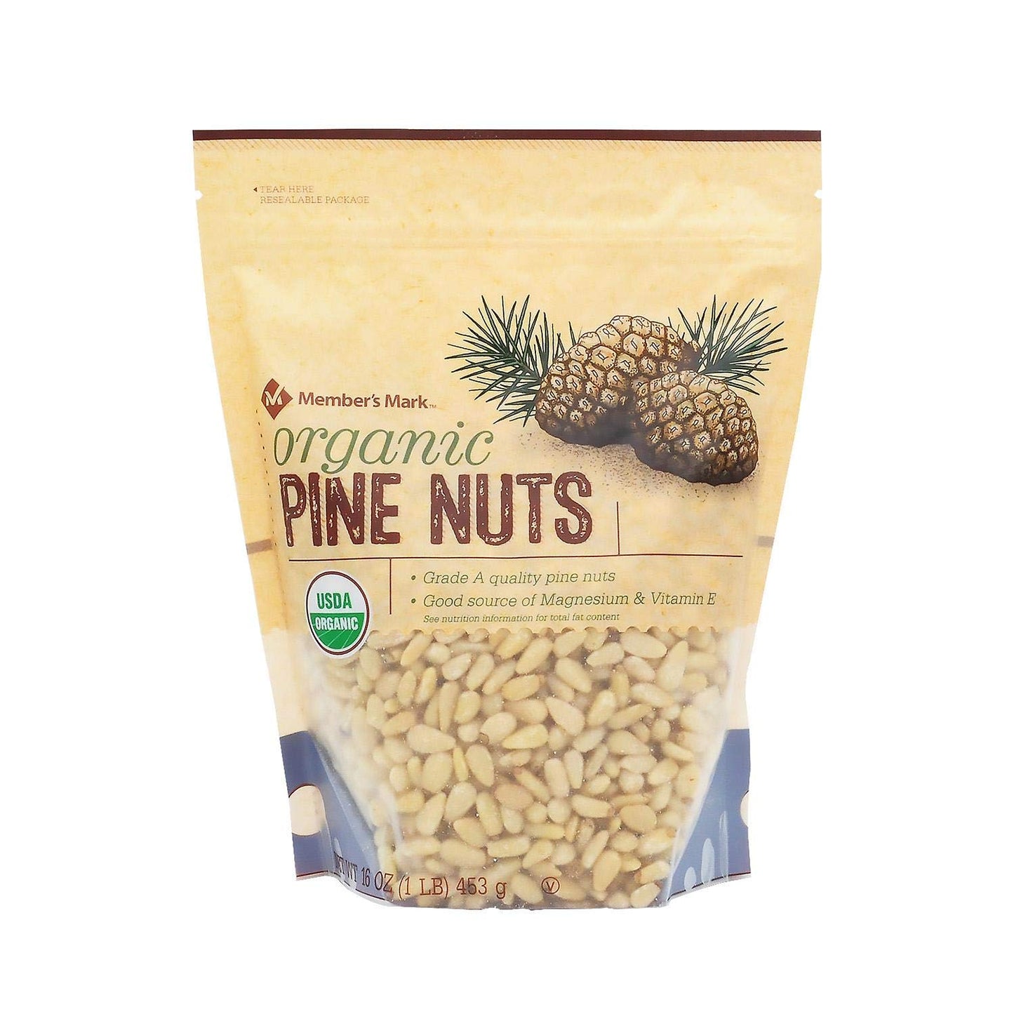 Member's Mark Organic Pine Nuts, 16 Ounce