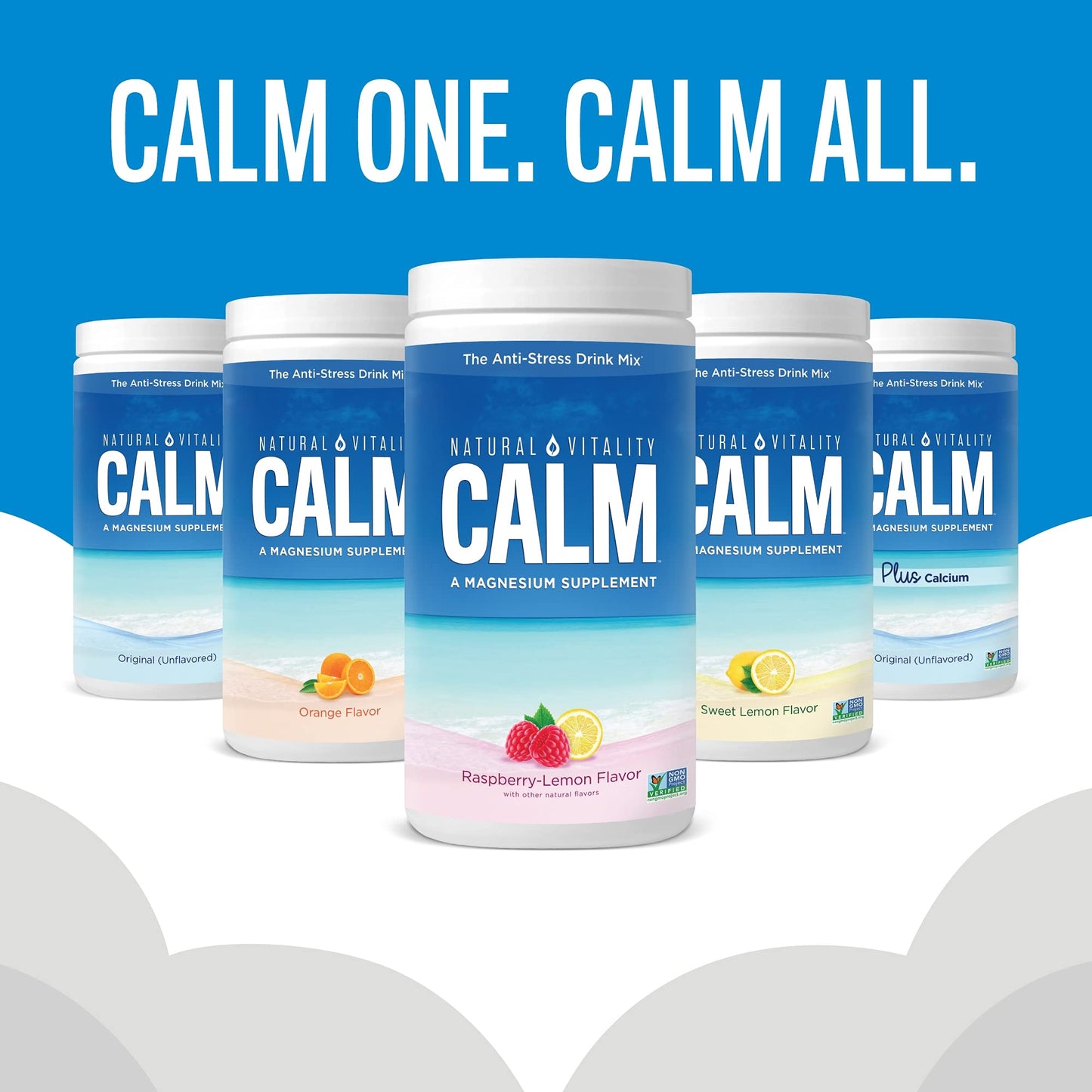 Natural Vitality Calm, The Anti-Stress Drink Mix, Magnesium Supplement Powder, Raspberry Lemon - 20 ounce