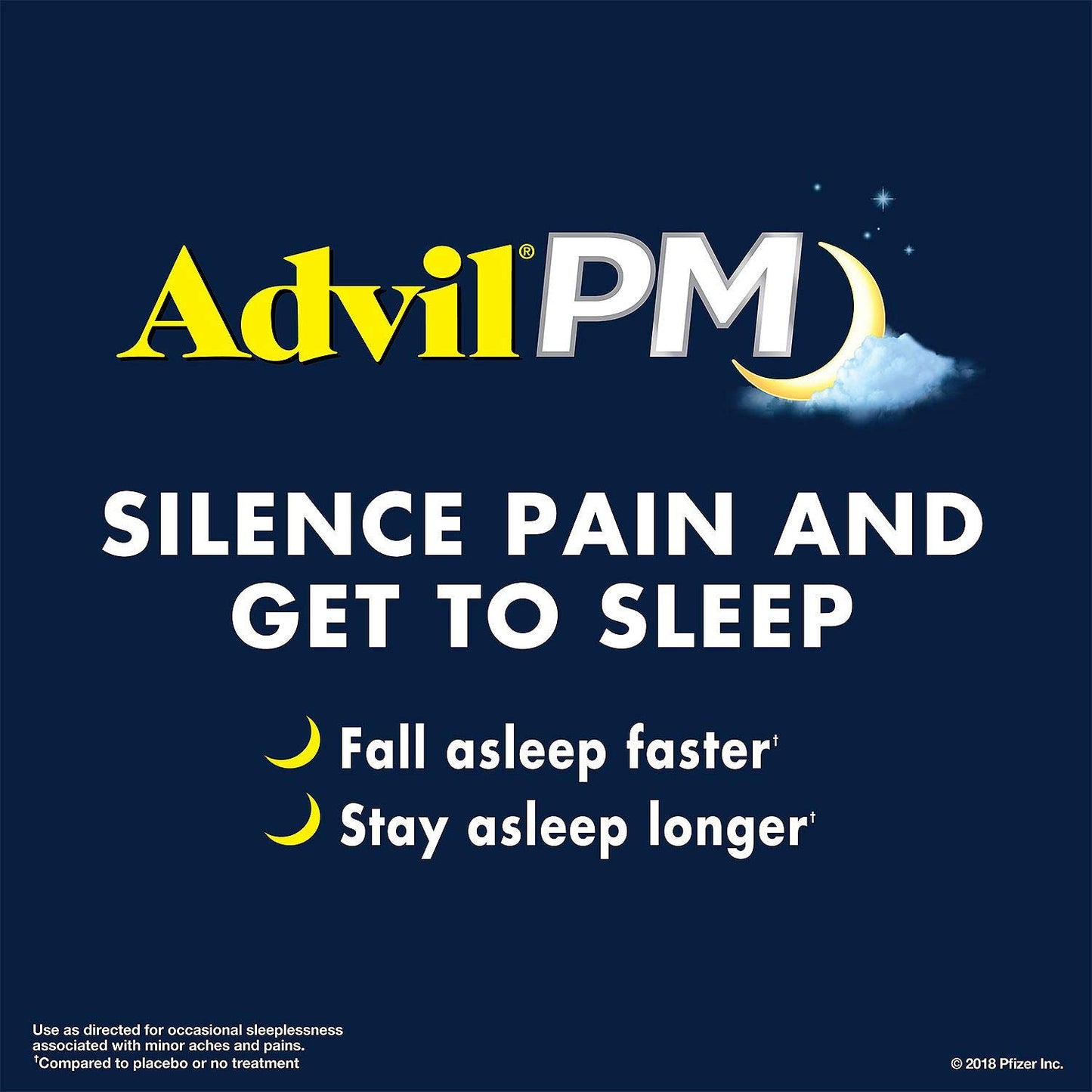 Advil PM Pain Reliever/Nighttime Sleep Aid, Ibuprofen and Diphenhydramine (1 Pack ,200 Coated Caplets)