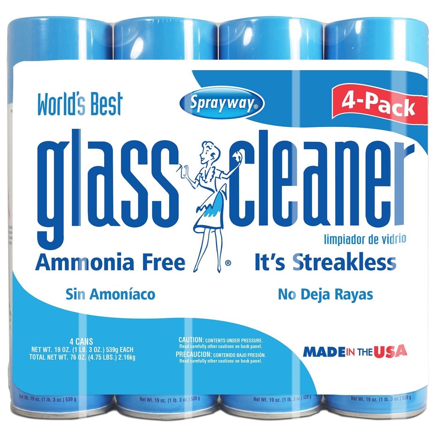 Sprayway Glass Cleaner 19 Ounce ,Pack of 4