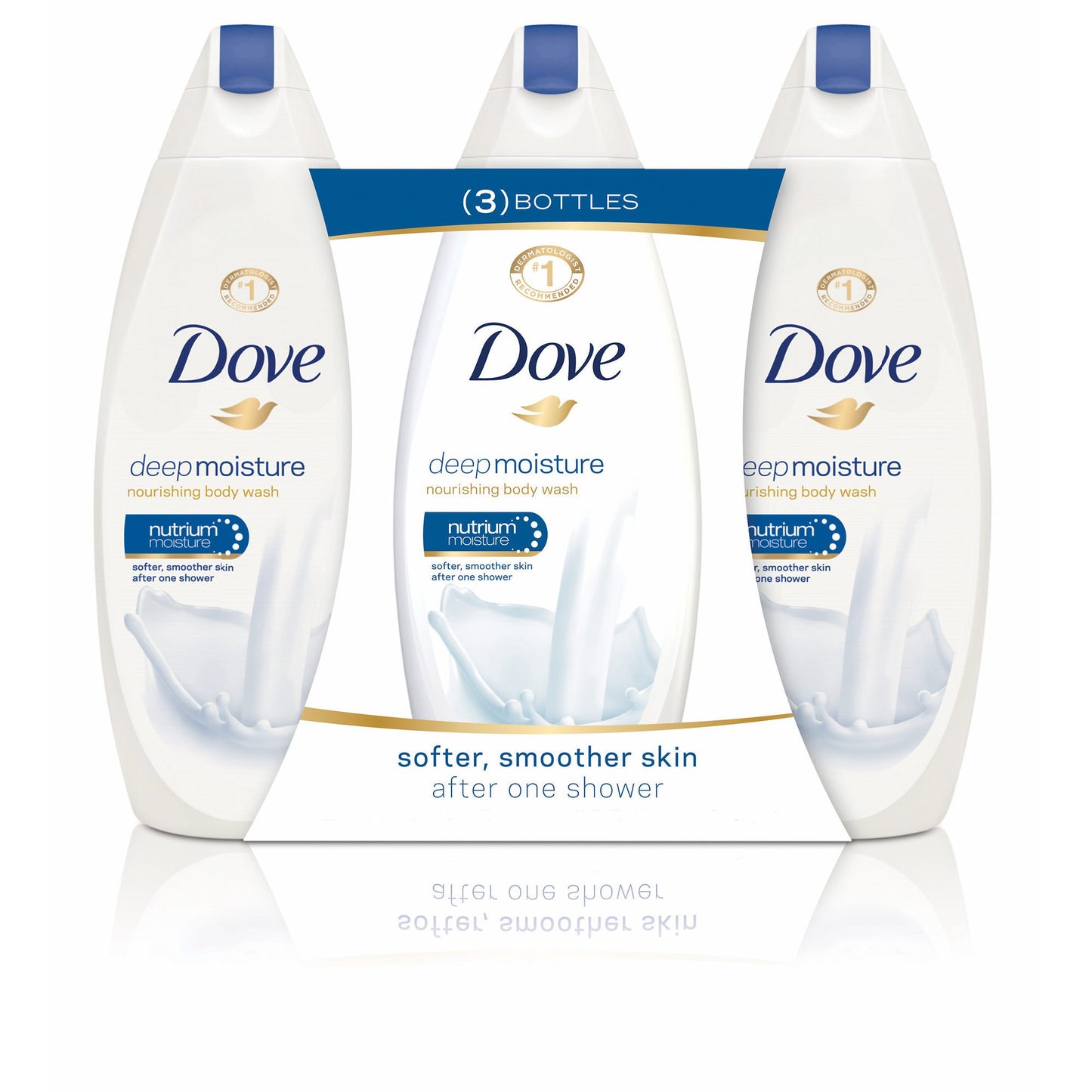 Dove Deep Moisture Nourishing Body Wash, 24 oz, Pack of 3