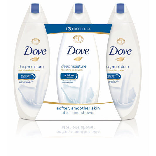 Dove Deep Moisture Nourishing Body Wash, 24 oz, Pack of 3