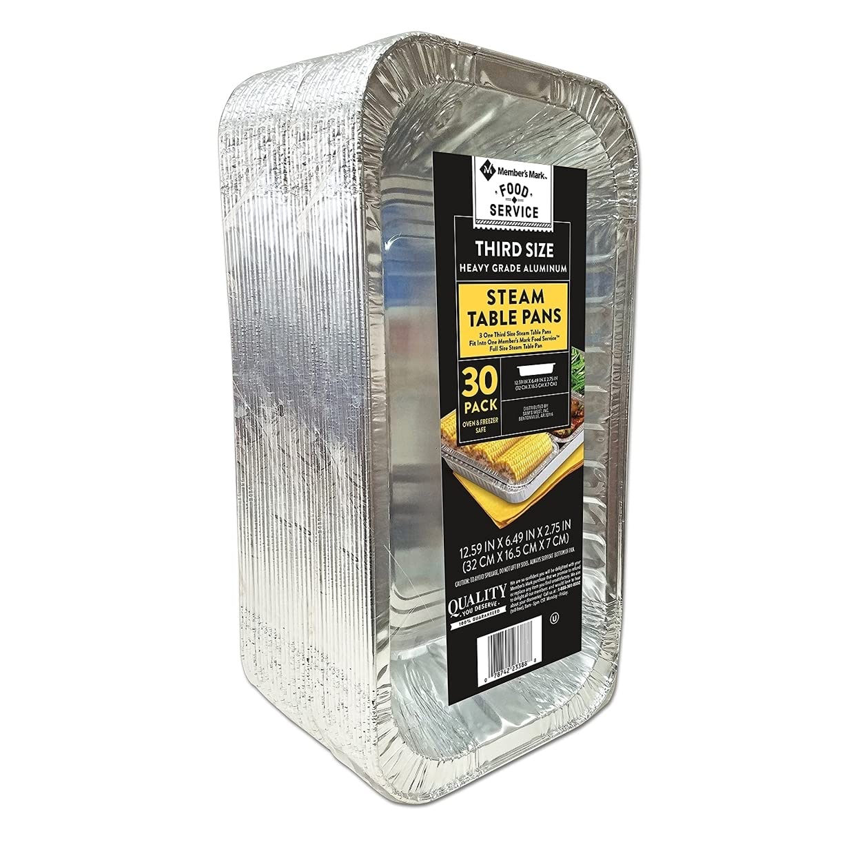 Member's Mark Aluminum Steam Table Pans, 1/3 Size (30 ct.)