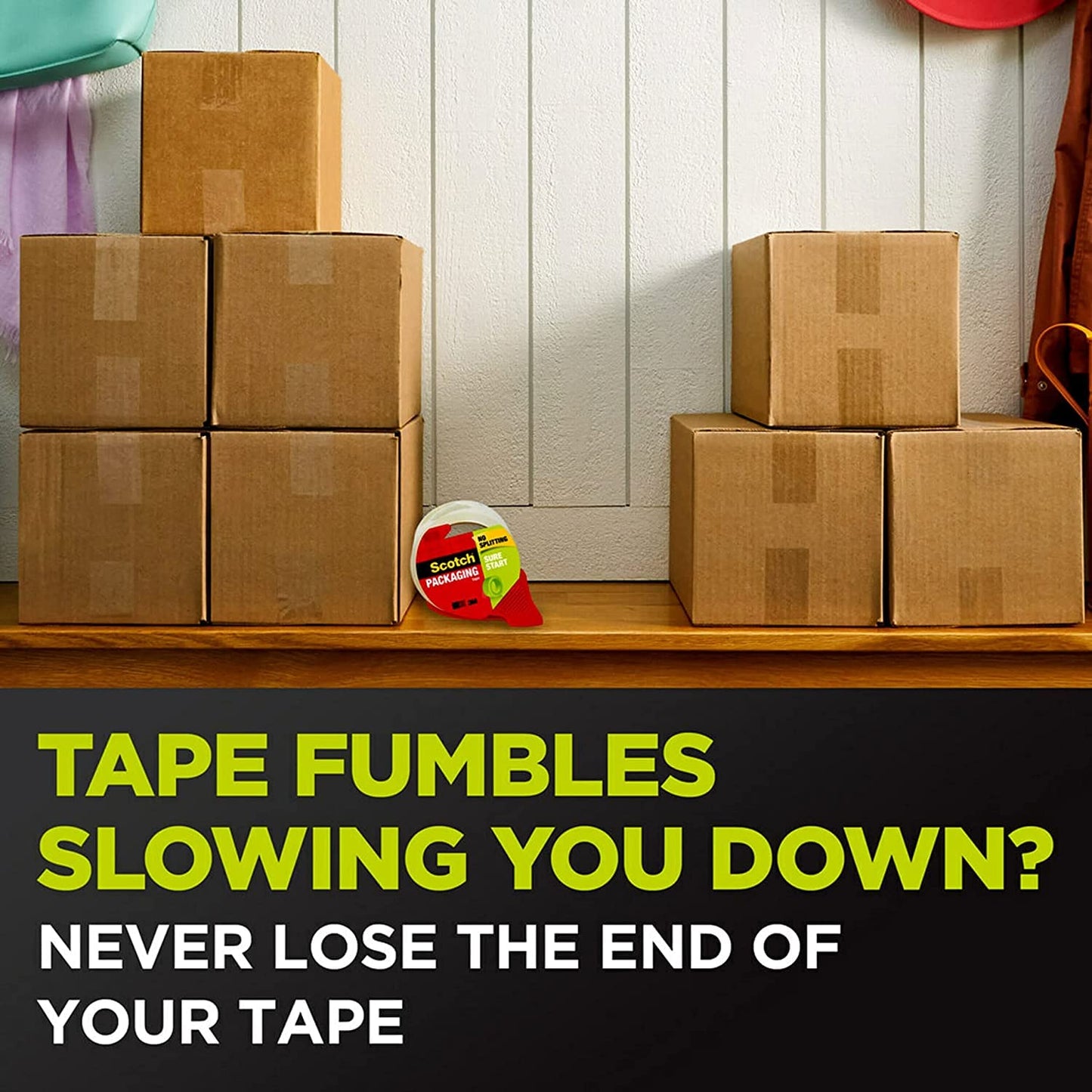 Scotch Heavy Duty Shipping Packaging Tape, 1.88 Inches x 43.7 Yards, 8 Rolls