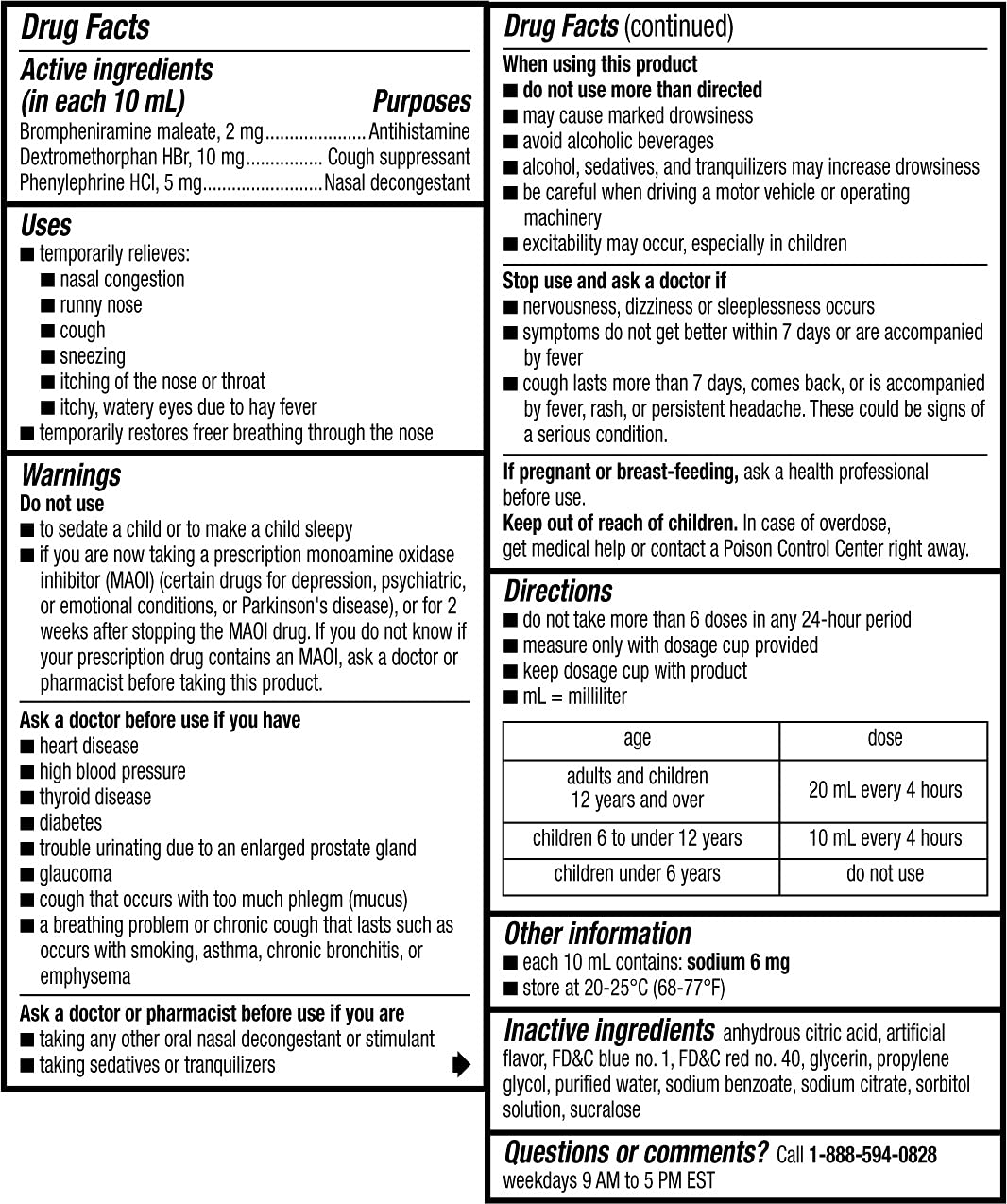 Children's Dimetapp Cold and Cough, Stuffy Nose, Runny Nose, Sneezing, Itchy & Watery Eyes, Cough, Antihistamine, Alcohol-Free, Liquid Syrup, Grape Flavor, 4 Fl Oz (Pack of 3)