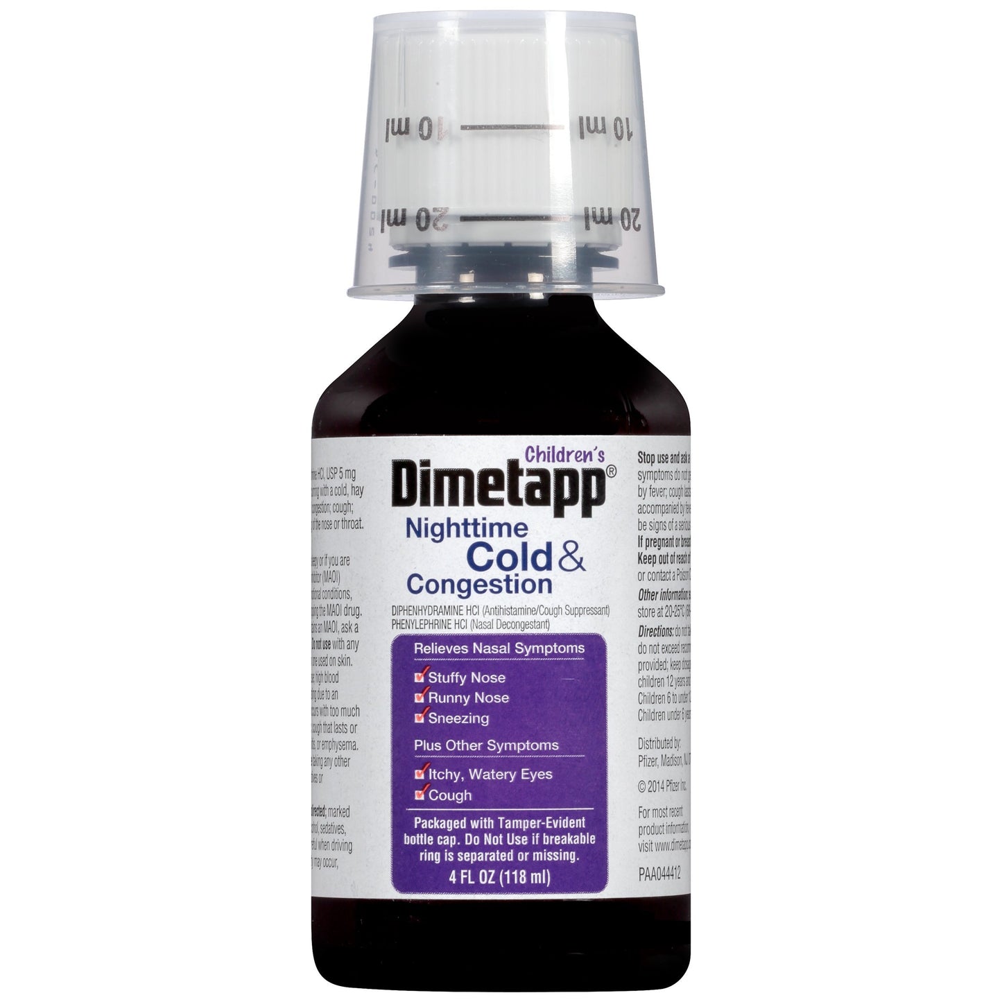 Dimetapp Children's Nighttime Cold & Congestion Antihistamine/Cough Suppressant & Decongestant (Grape Flavor, 4 fl. oz. Bottle, Pack of 3)