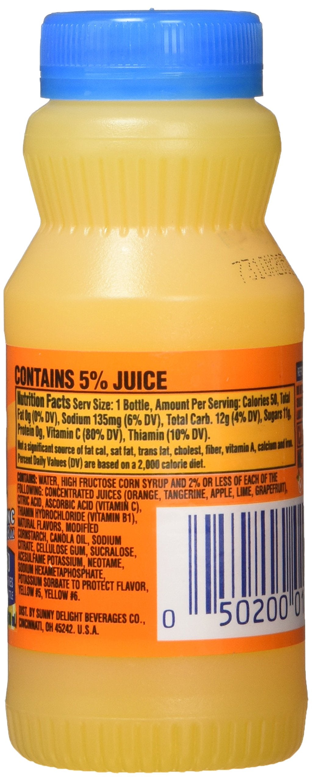 SunnyD Tangy Original Orange Flavored Citrus Punch, 6.75 Fluid Ounce, 24 Count