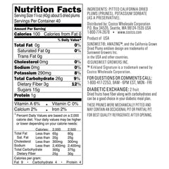 Kirkland Signature Sunsweet Whole Dried Plums, 3.5 lbs Per Pack, Good Source of Fiber (Pack of 4)