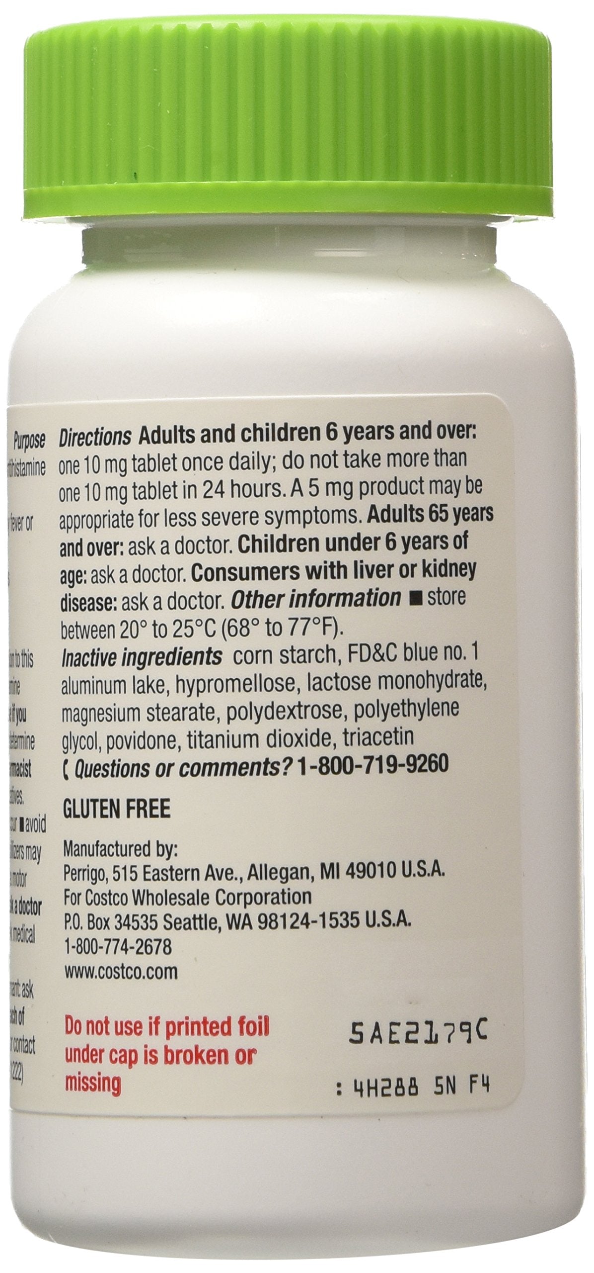 Kirkland Signature Aller-Tec Cetirizine HCL/ Antihistamine Tablets 10 mg, 365 Tablets Each (2 Pack)