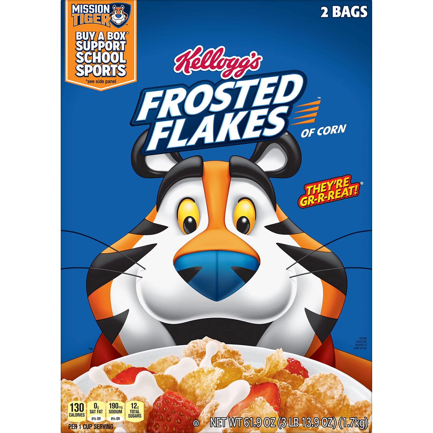 Frosted Flakes Kellogg's Cereal, 61.9 oz