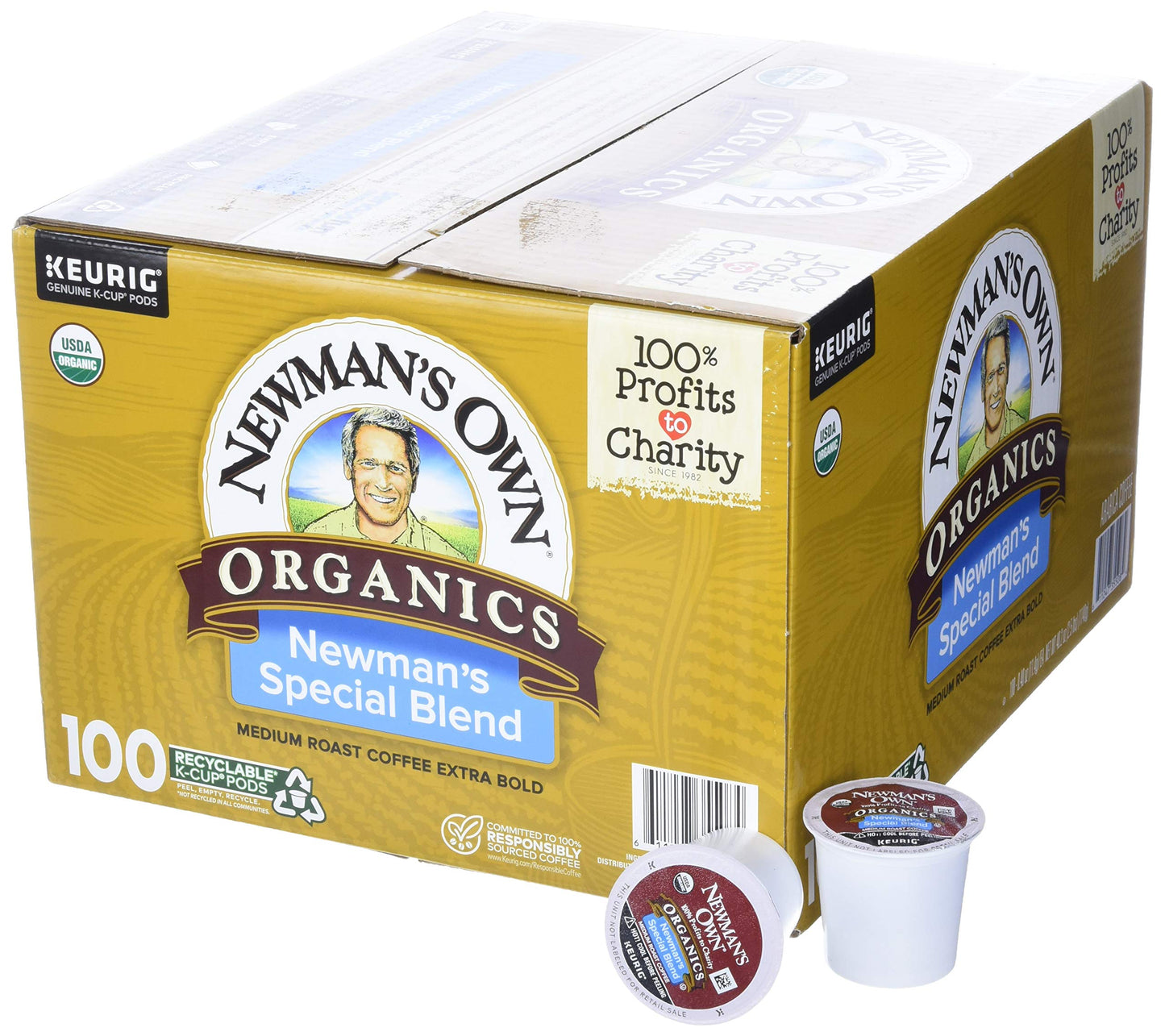 Newman's Own Special Extra Bold Blend Coffee Single-Serve K-Cups, Medium Roast, 100 Count (Packaging May Vary)