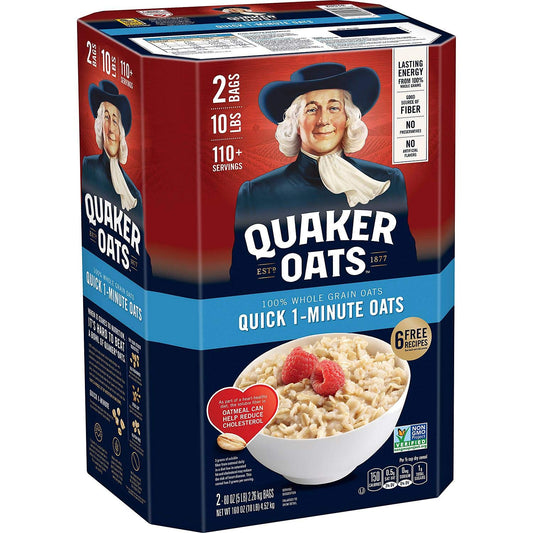 Quaker Oats 100% Whole Grain Quick 1-Minute Oatmeal Instant Oatmeal - 10 Pounds - Pack of 3