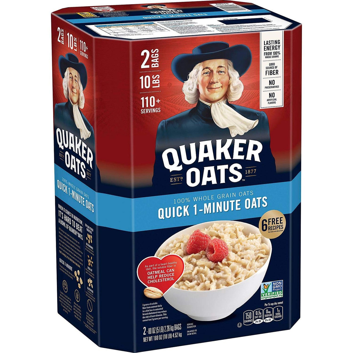Quaker Oats 100% Whole Grain Quick 1-Minute Oatmeal Instant Oatmeal - 10 Pounds - Pack of 3