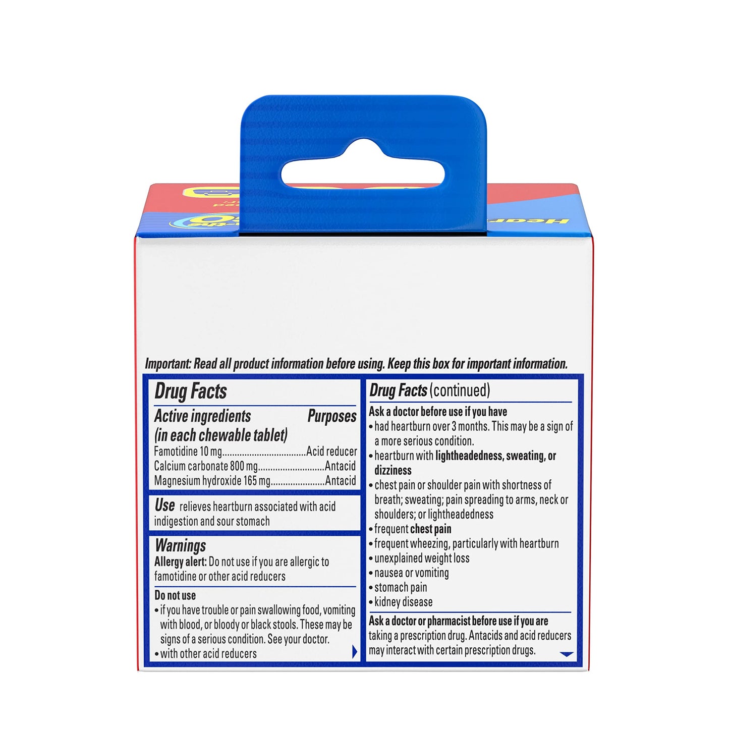 Pepcid Complete Dual Action Acid Reducer + Antacid Chewable Tablets, Berry Flavor, 8 ct.