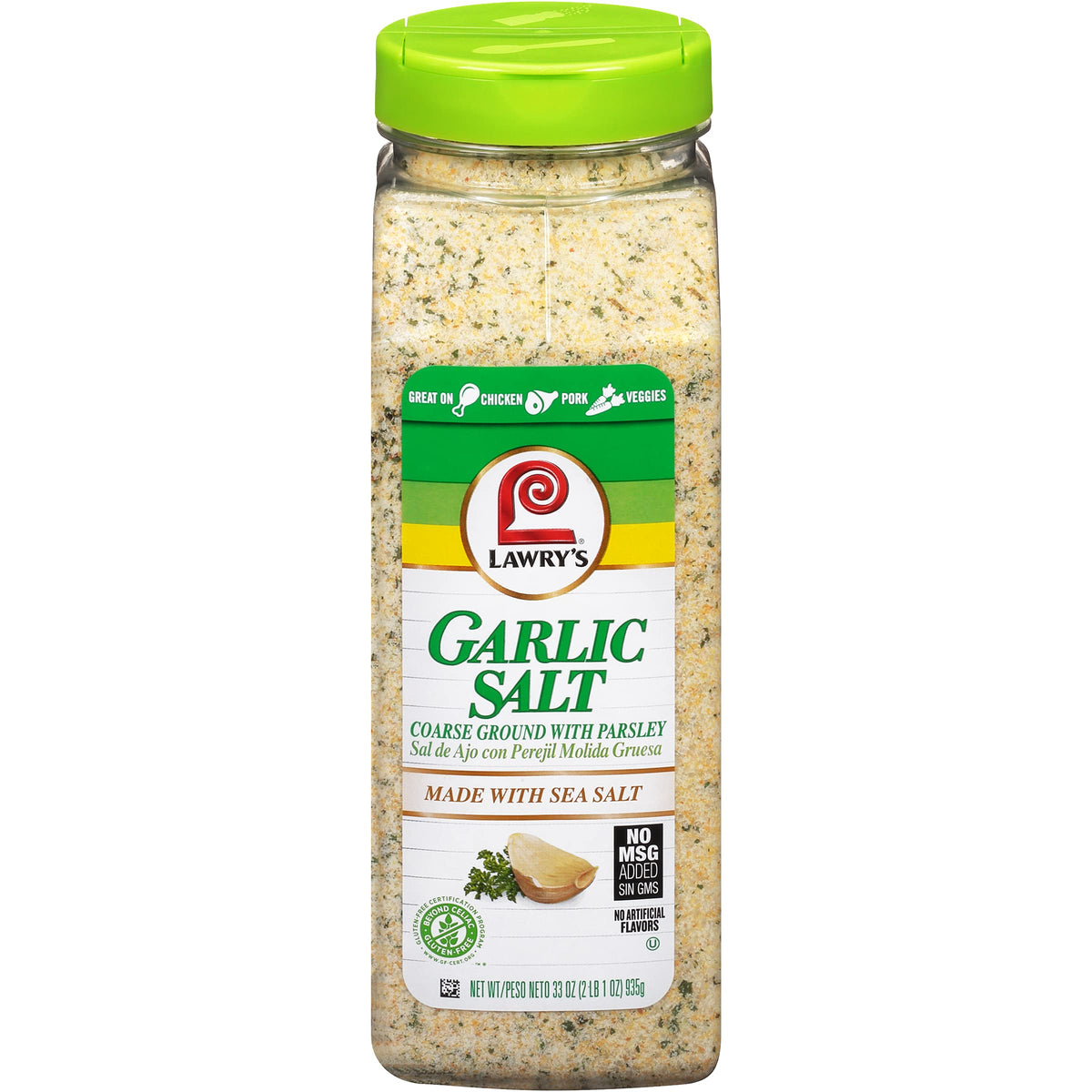 Lawry's Casero Garlic Salt, 33 Ounce