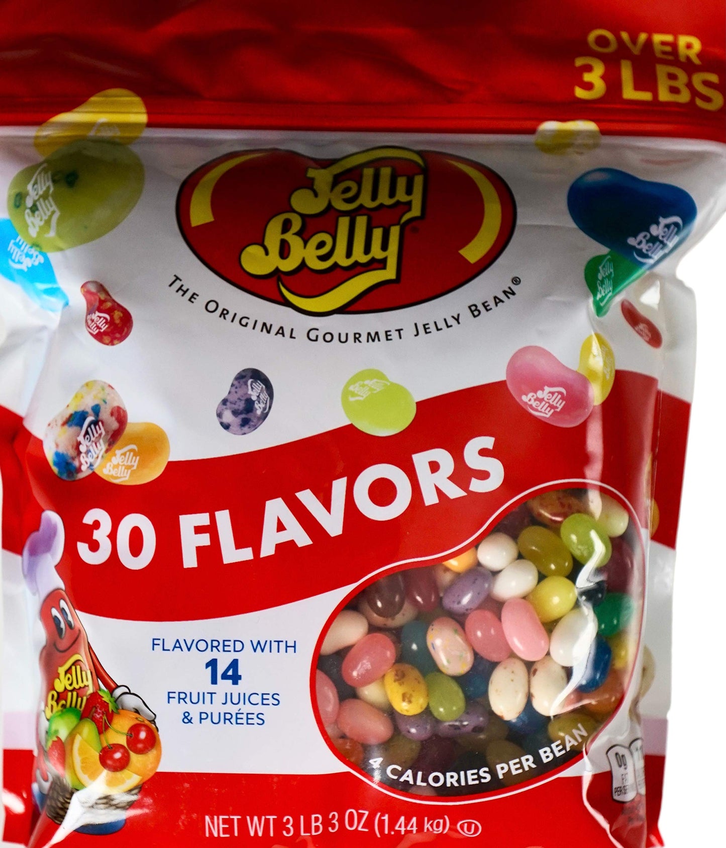 Jelly Belly Original Gourmet Beans 30 Flavors Gluten Free 3 Pounds, Strawberry, 1 Oz