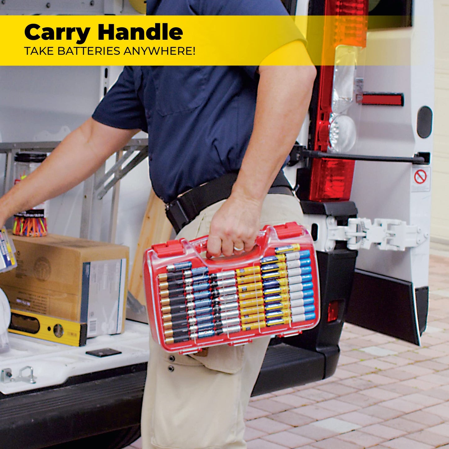 Ontel Battery Daddy 180 Battery Organizer and Storage Case with Tester, 1 Count, As Seen on TV