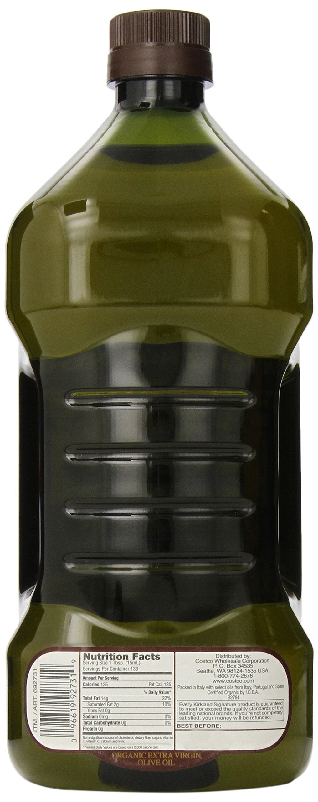 Kirkland Signature Organic Extra Virgin Olive Oil 2L (2QT 3.6 fl. oz)