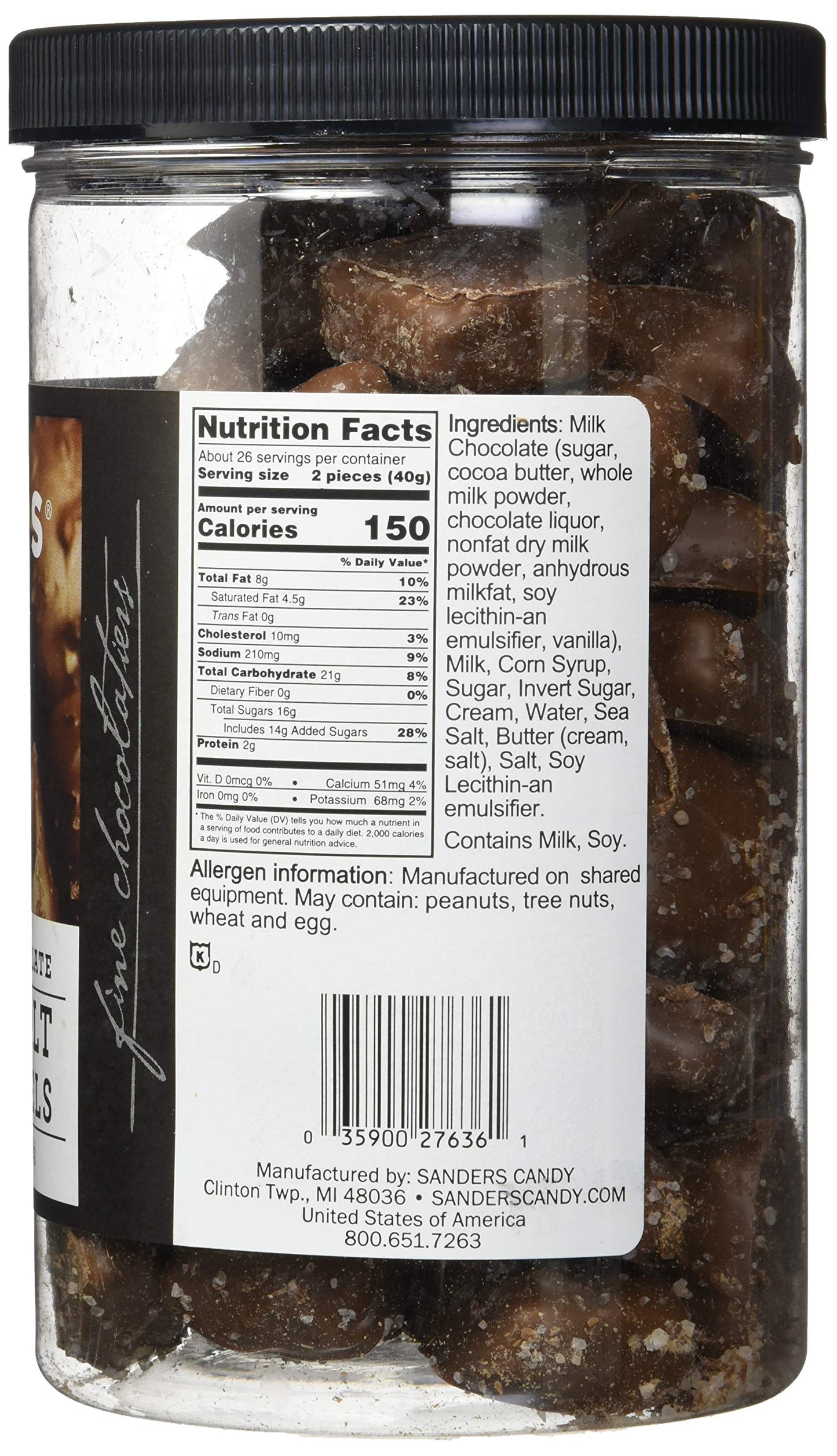 Sanders Milk Chocolate Sea Salt Caramels - 36 Oz. (2.25 lb)