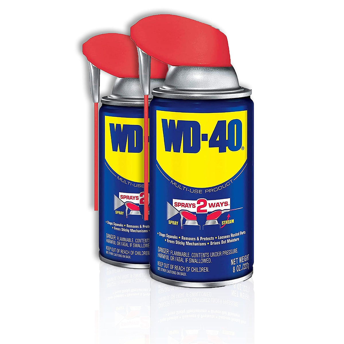 WD-40 Multi-Use Product with SMART STRAW SPRAYS 2 WAYS, 8 OZ [2-PACK]
