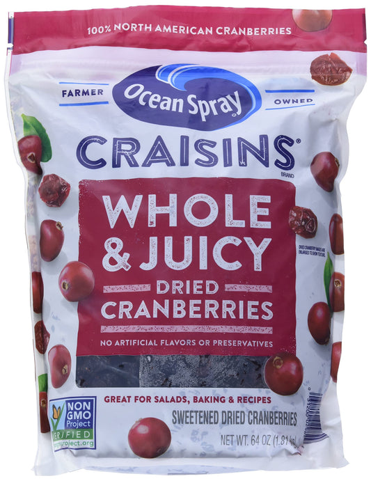 Ocean Spray Whole Craisins Dried Cranberries 64 Oz
