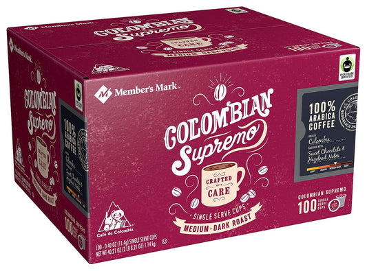 Member's Mark Colombian Supremo Coffee, Single-Serve Cups (100 ct.)