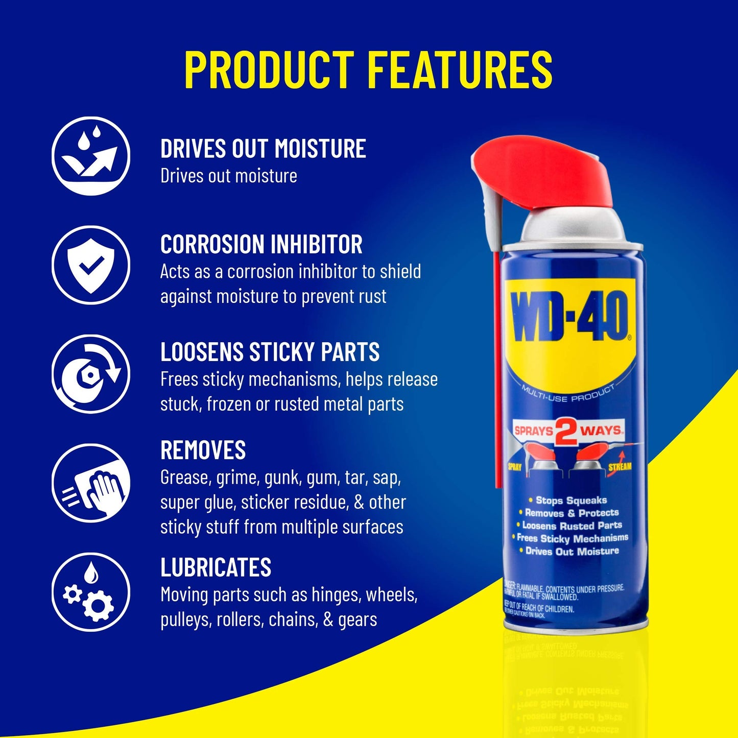 WD-40 Original Forumla, Multi-Use Product with Smart Straw Sprays 2 Ways, 8 OZ [2-Pack]